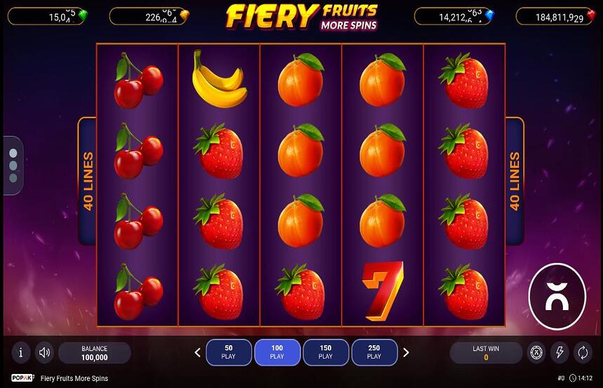 Fiery Fruits More Spins