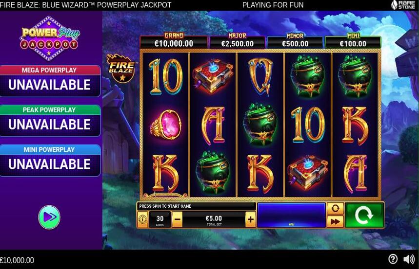 Fire Blaze Blue Wizard PowerPlay Jackpot