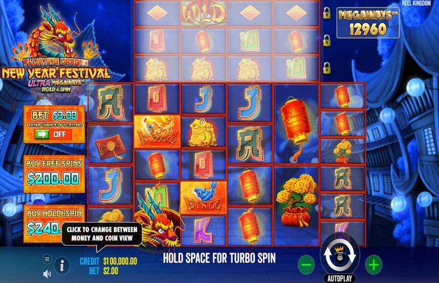 Floating Dragon New Year Festival Ultra Megaways Hold and Spin