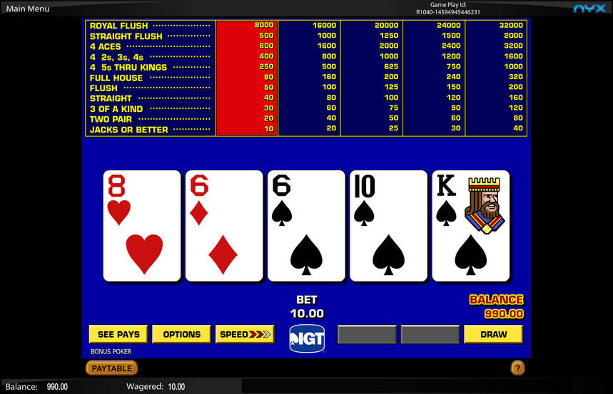 Game King Bonus Poker
