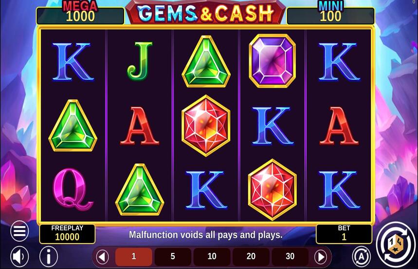 Gems And Cash Hold and Win