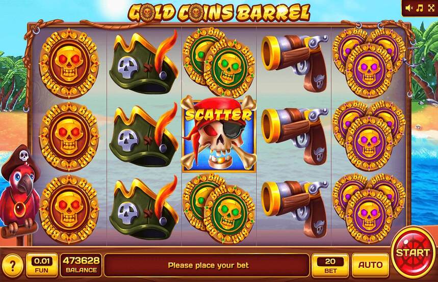 Gold Coins Barrel