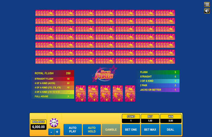 Habanero Bonus Poker 50 Hand