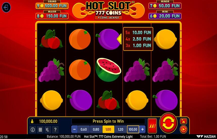 Hot Slot 777 Coins Extremely Light