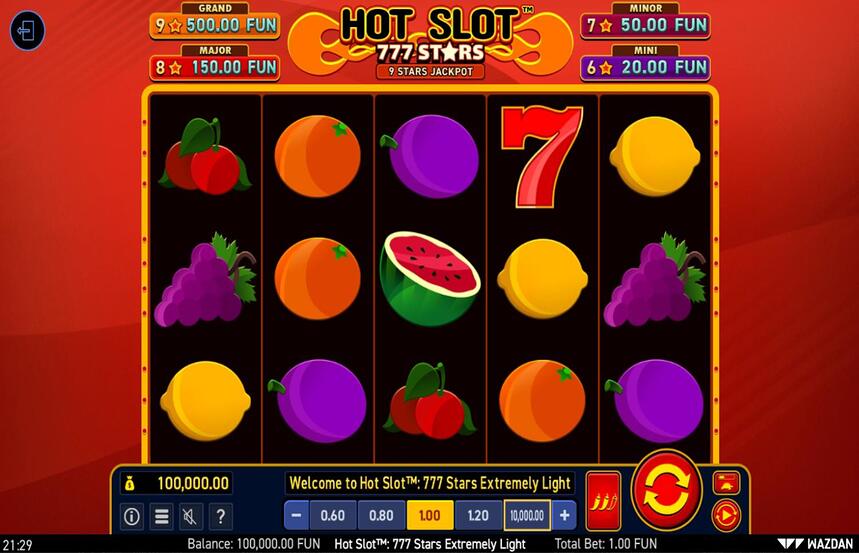 Hot Slot 777 Stars Extremely Light