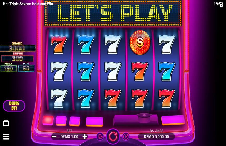 Hot Triple Sevens Hold and Win