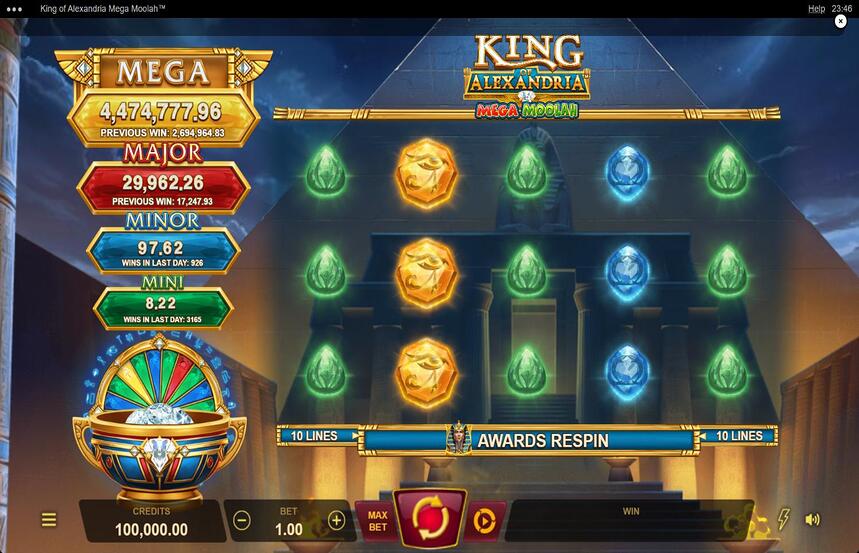 King of Alexandria Mega Moolah