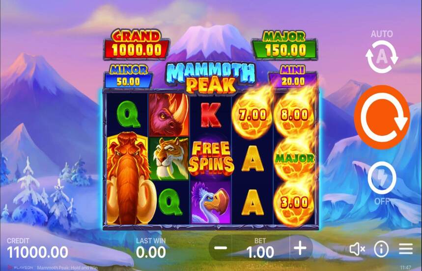 Mammoth Peak Hold and Win