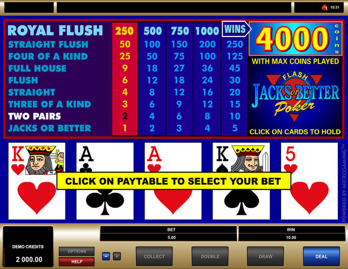 Microgaming Jacks or Better