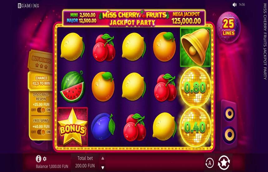 Miss Cherry Fruits Jackpot Party