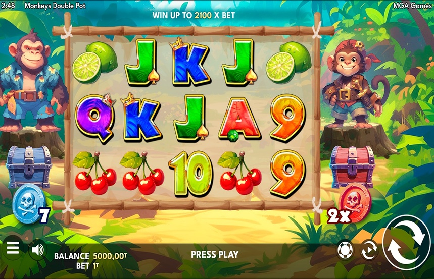 Monkeys Double Pot