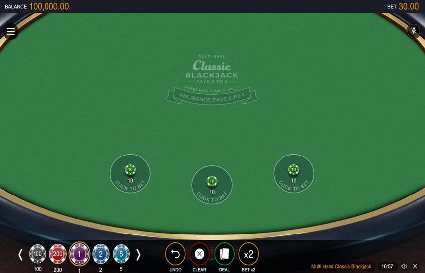 Multi Hand Classic Blackjack