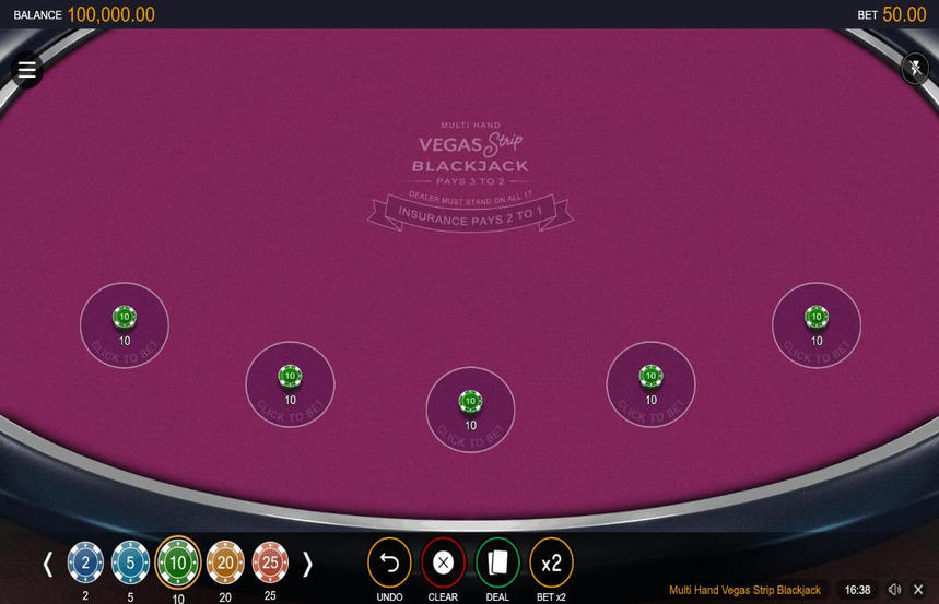 Multi Hand Vegas Strip Blackjack