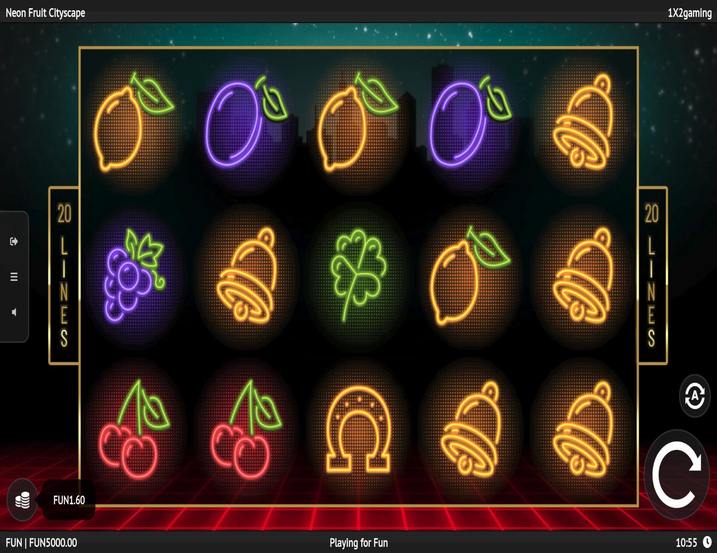 Neon Fruit Cityscape
