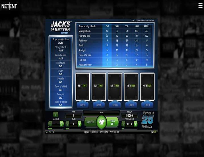 NetEnt Jacks Or Better Double Up