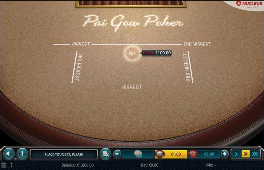 Nucleus Gaming Pai Gow