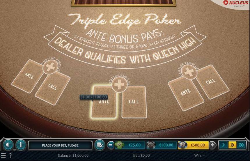 Nucleus Gaming Triple Edge Poker