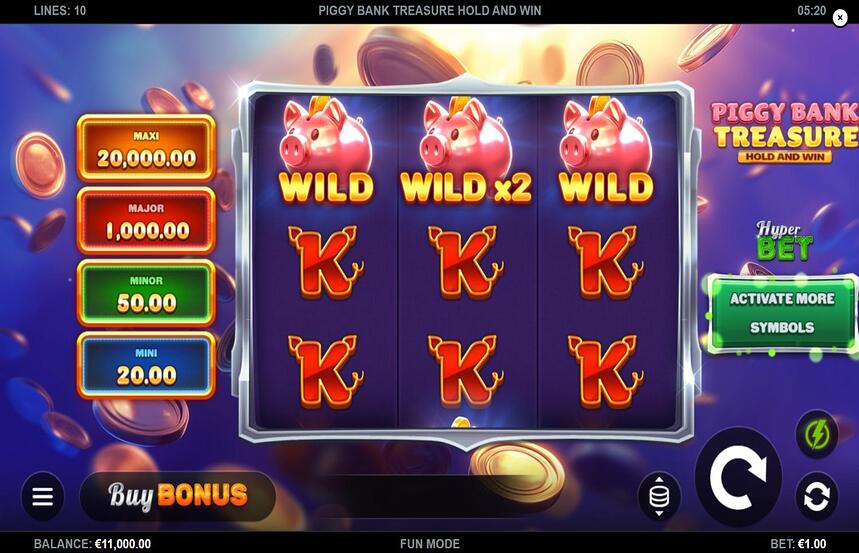 Piggy Bank Treasure Hold and Win