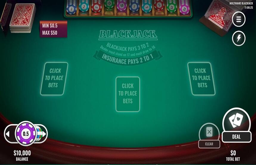 Platipus Gaming Multihand Blackjack