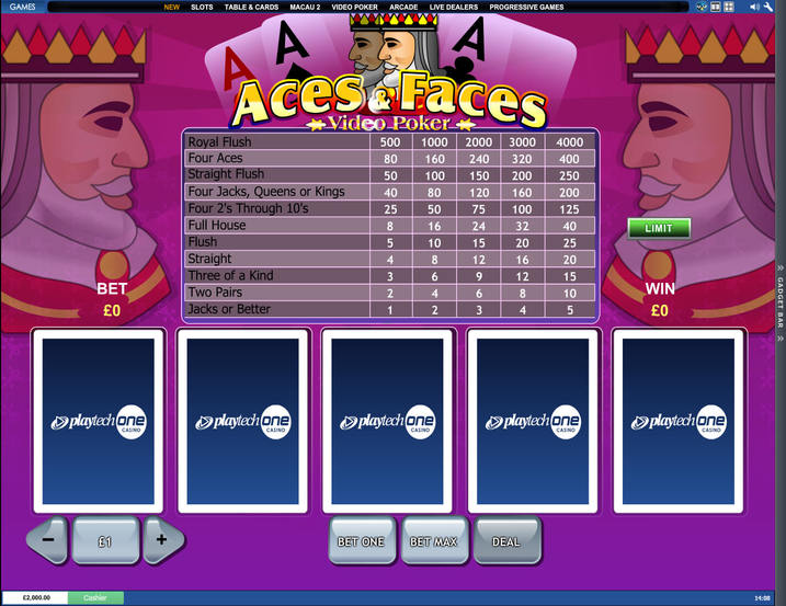 Playtech Aces and Faces