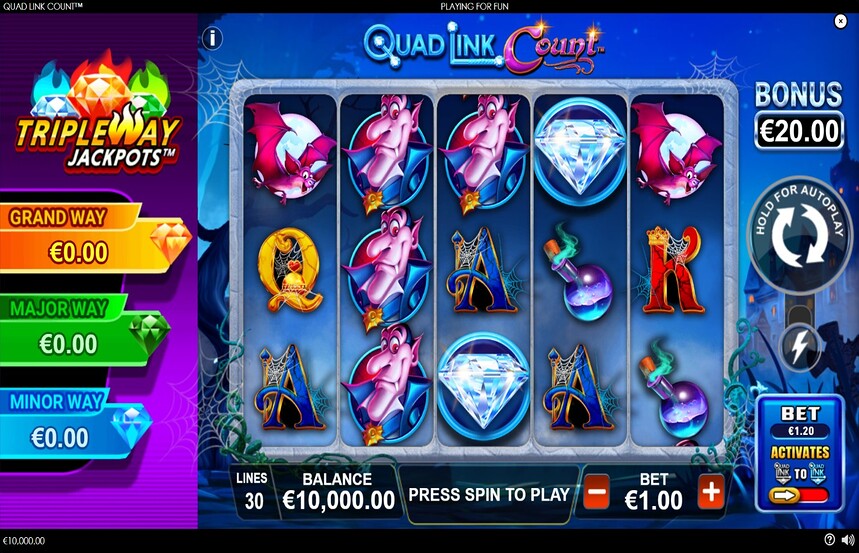 Quad Link Count Triple Way Jackpots