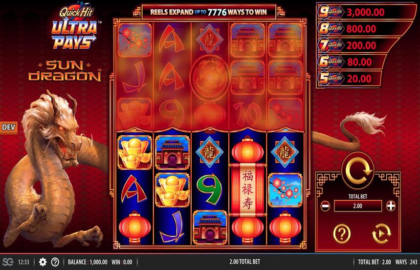 Quick Hit Ultra Pays Sun Dragon