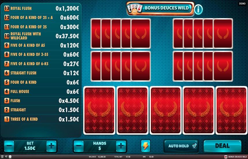 Red Rake Gaming Bonus Deuces Wild