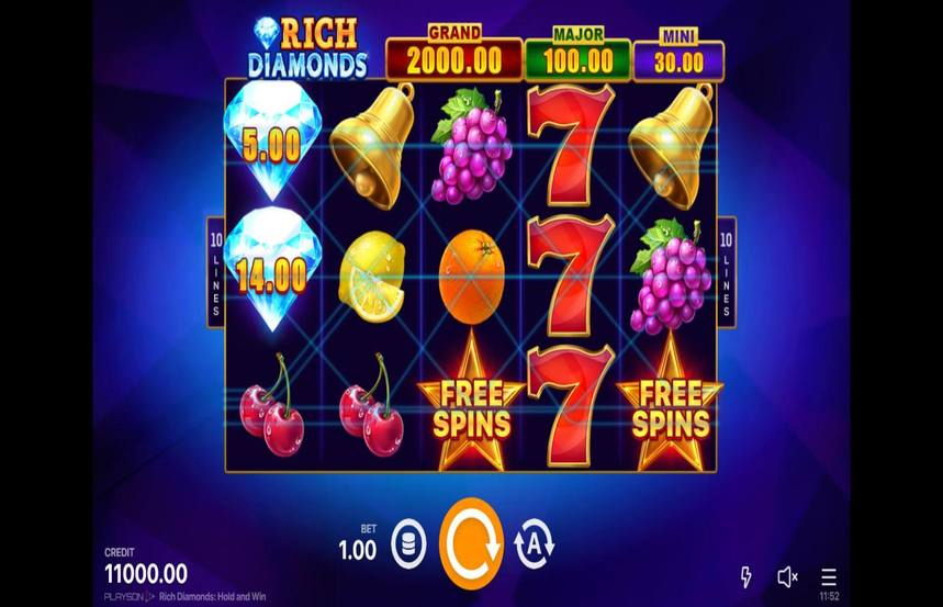 Rich Diamonds Hold and Win