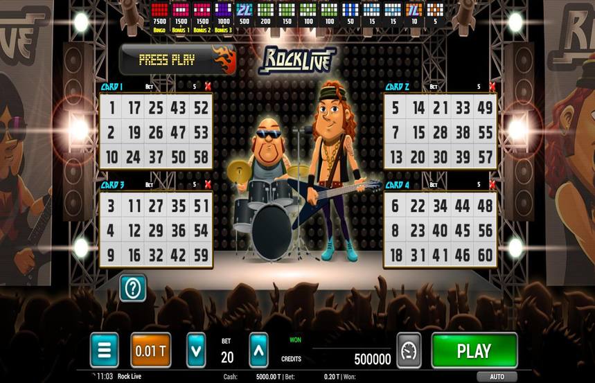 Rock Live Bingo