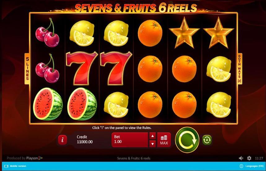 Sevens and Fruits 6 Reels