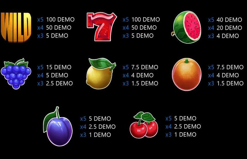 Shiny Fruity Seven 10 Lines Hold and Spin