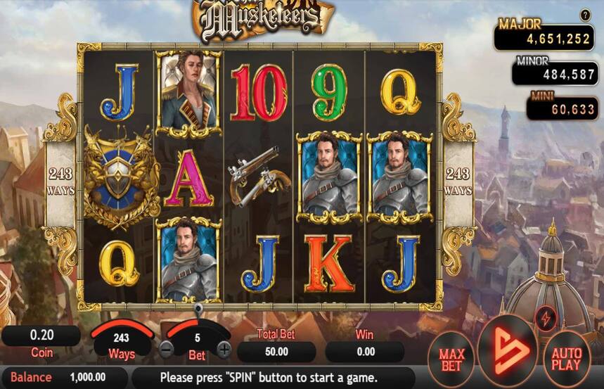 SimplePlay Gaming Three Musketeers