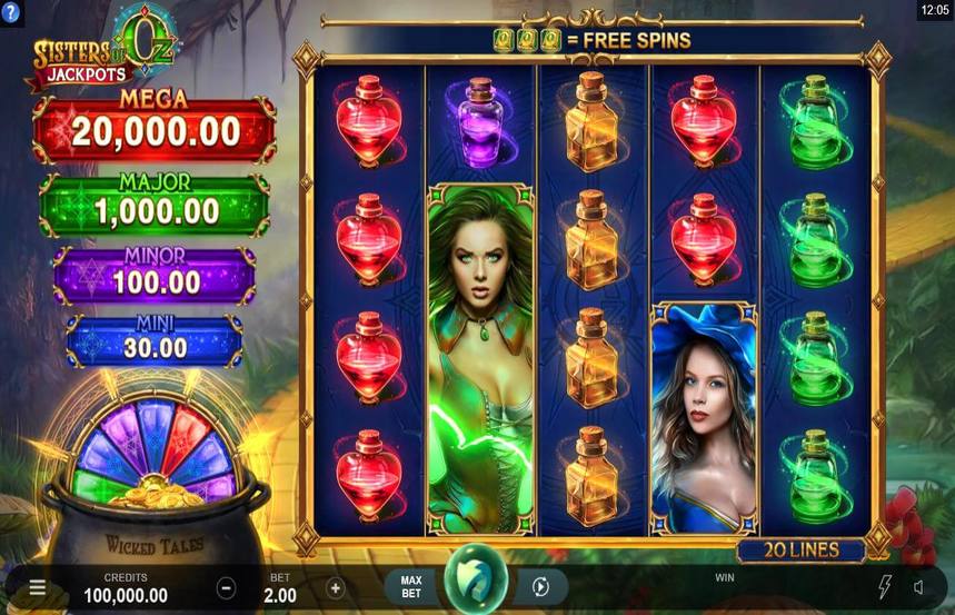 Sisters of Oz Jackpots