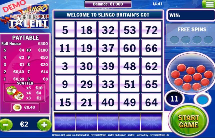 Slingo Britains Got Talent