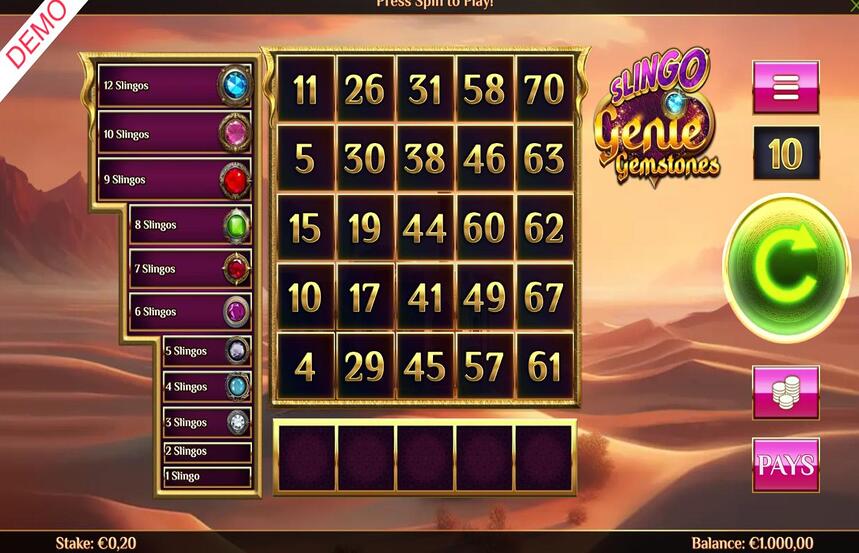 Slingo Genie Gemstones