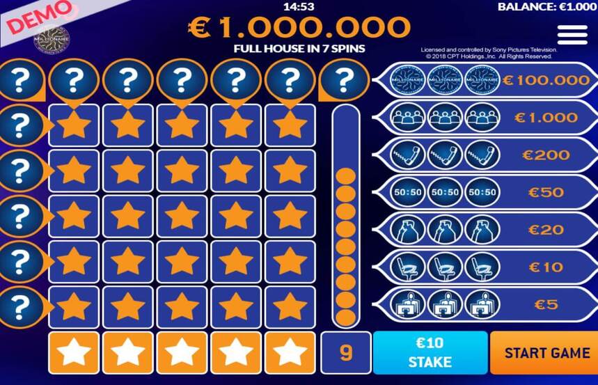 Slingo Who Wants to be a Millionaire
