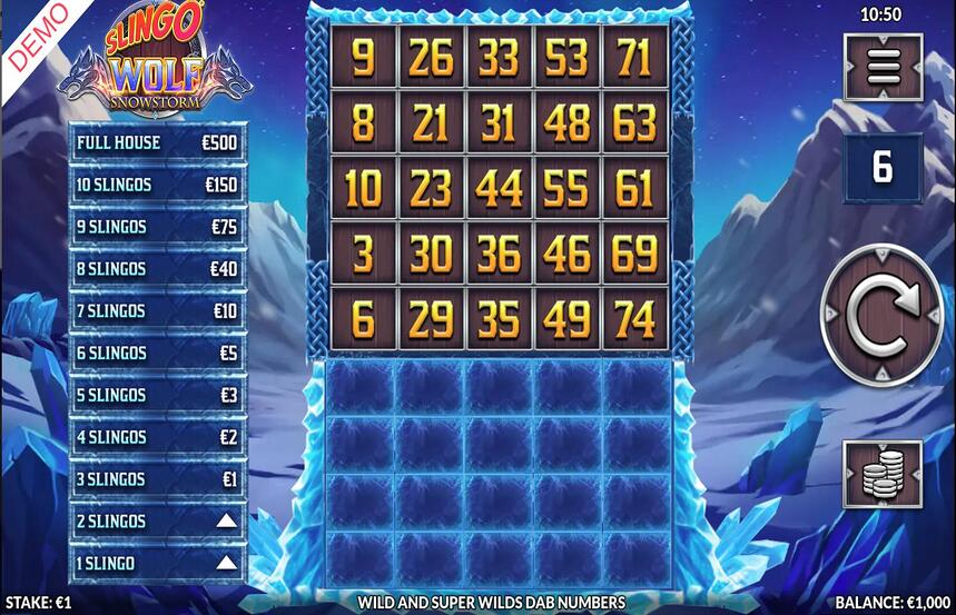Slingo Wolf Snowstorm