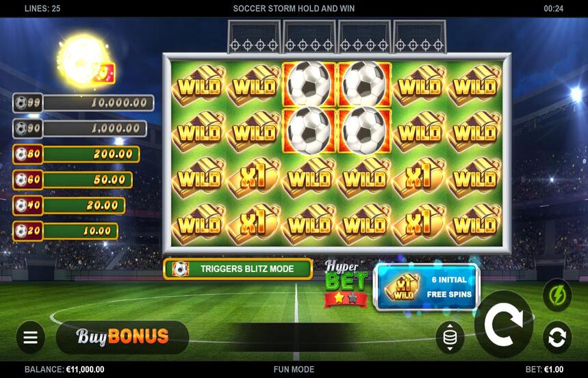 Soccer Storm Hold and Win