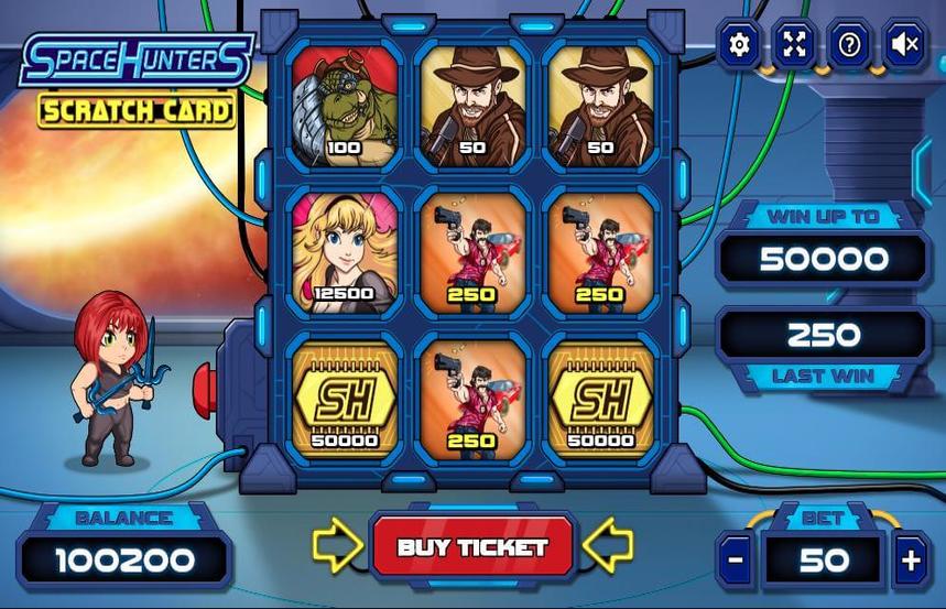 Space Hunters Scratch Card