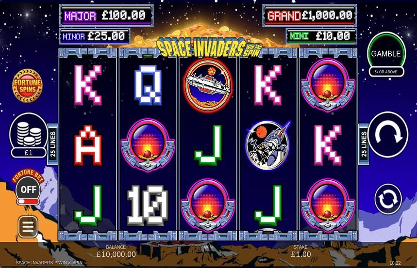 Space Invaders Win Spin