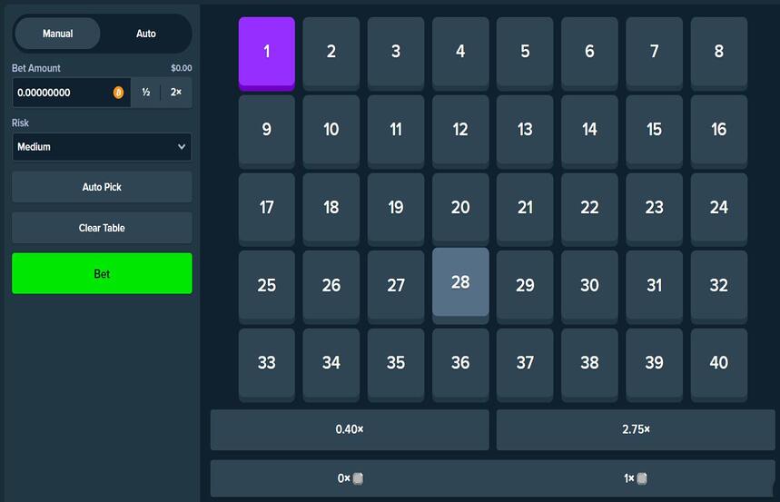 Stake Games Keno