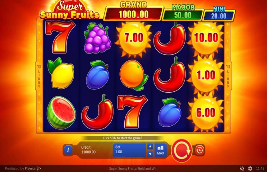 Super Sunny Fruits Hold and Win