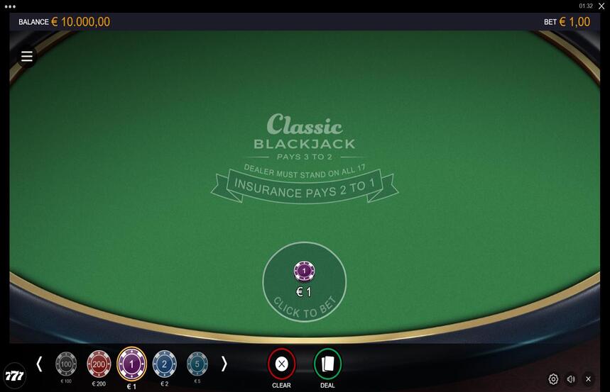 Switch Studios Classic Blackjack Six Deck