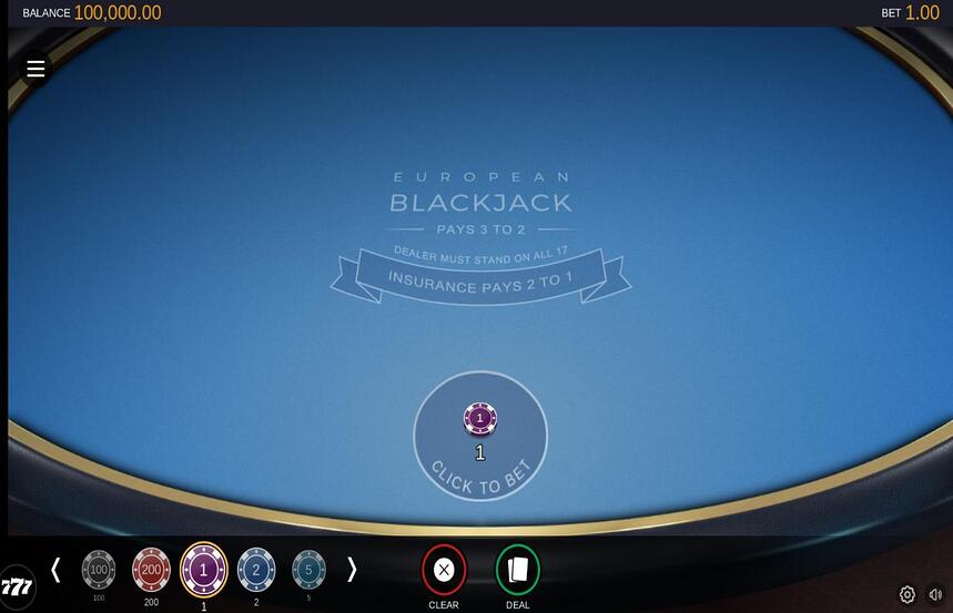 Switch Studios European Blackjack