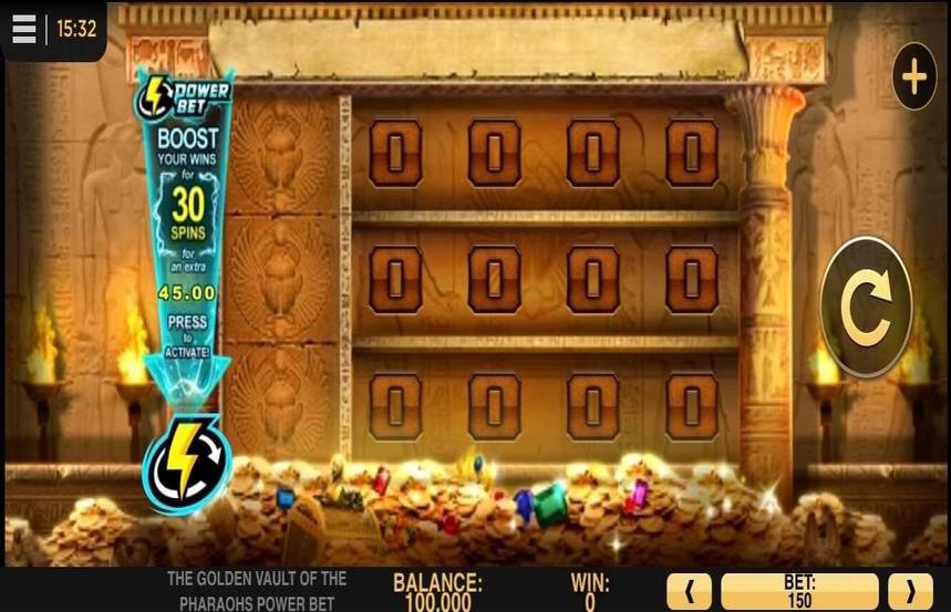The Golden Vault of the Pharaohs Power Bet
