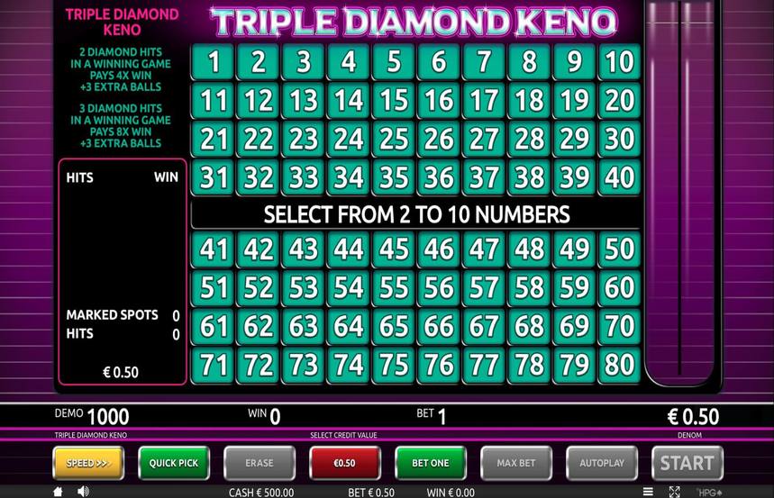 Triple Diamond Keno
