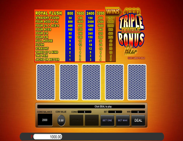 Triple Double Bonus Poker