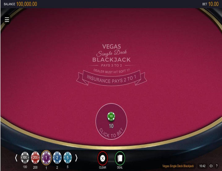 Vegas Single Deck Blackjack
