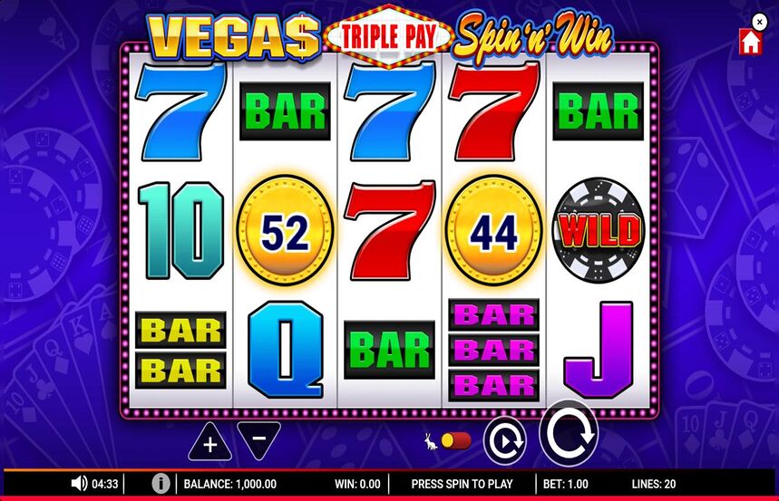Vegas Triple Play Spin n Win