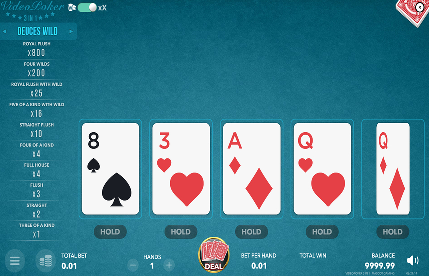 Video Poker 3 in 1